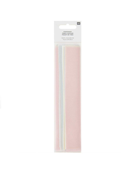 Conjunto de 10 retalhos de tecido especial para bordado - Pastel
