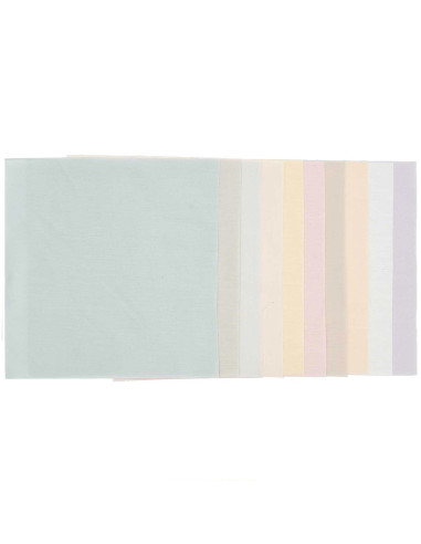 Conjunto de 10 retalhos de tecido especial para bordado - Pastel