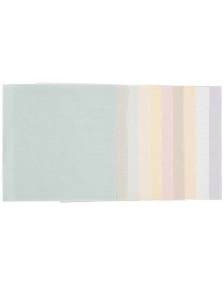 Conjunto de 10 retalhos de tecido especial para bordado - Pastel