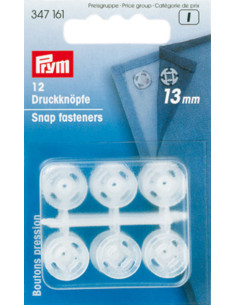 Botões de pressão plásticos transparentes 13 mm