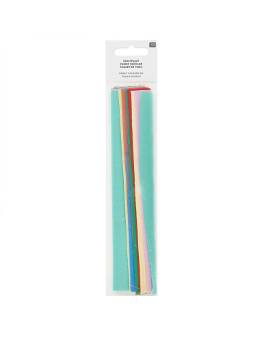 Conjunto de 10 cupões de tecidos especiais para bordado - Bright