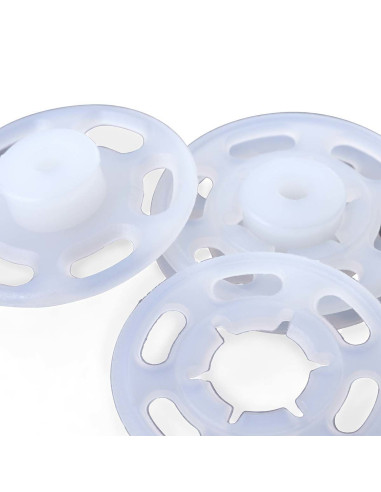 Botões de pressão plásticos transparentes 13 mm