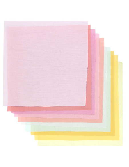 Conjunto de 10 cupões de tecidos especiais para bordado - Sorbet bubblegum