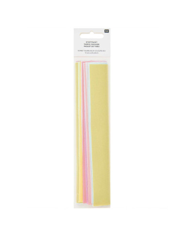Conjunto de 10 cupões de tecidos especiais para bordado - Sorbet bubblegum