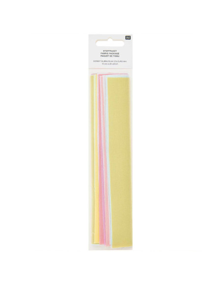 Conjunto de 10 cupões de tecidos especiais para bordado - Sorbet bubblegum