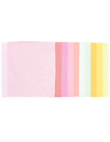 Conjunto de 10 cupões de tecidos especiais para bordado - Sorbet bubblegum