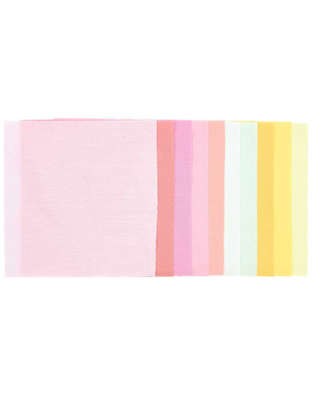 Conjunto de 10 cupões de tecidos especiais para bordado - Sorbet bubblegum