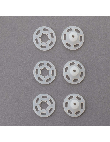 Botões de pressão plásticos transparentes 13 mm