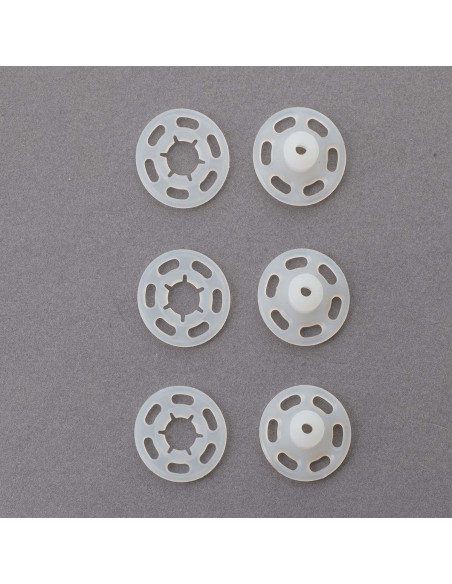 Botões de pressão plásticos transparentes 13 mm