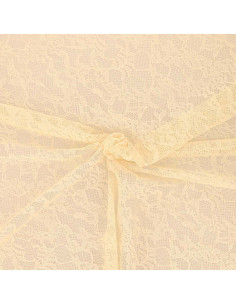 Tecido renda flor Pauline - Cru
