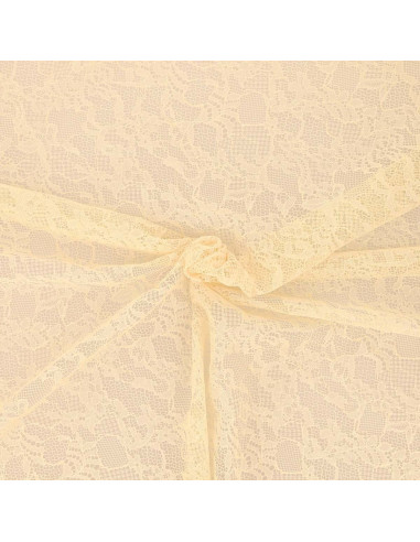 Tecido renda flor Pauline - Cru