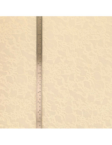 Tecido renda flor Pauline - Cru