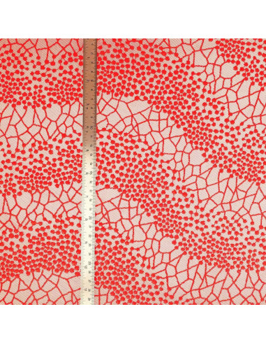 Tecido rendado Mila - Vermelho