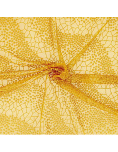 Tecido rendado Mila - Amarelo mostarda