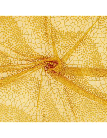 Tecido rendado Mila - Amarelo mostarda