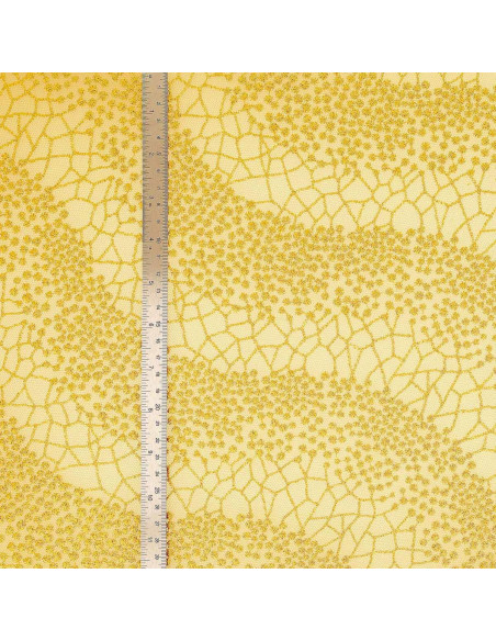 Tecido rendado Mila - Amarelo mostarda