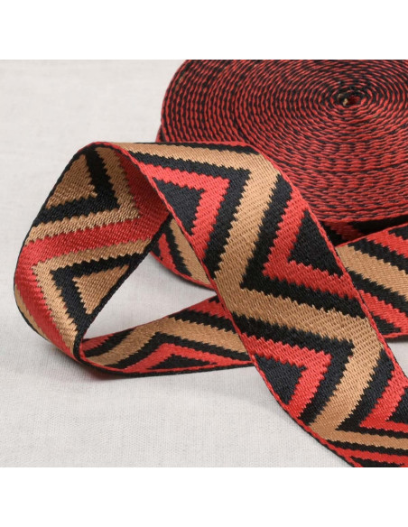 Correia étnica - Vermelho multicolorido