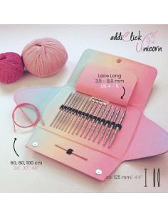 Addi Click Unicorn - Kit de agulhas de tricô circulares