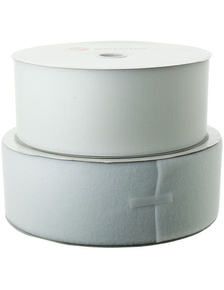 Rolo de 25 metros de adesivo branco da marca VELCRO® com 100 mm de largura