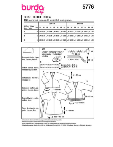 Molde de blusa - Burda 5776