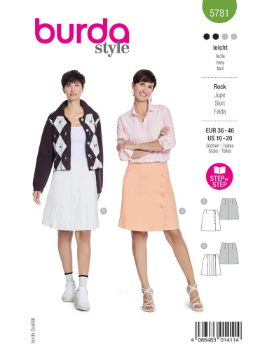 Molde de saia - Burda 5781