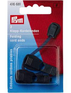 Conjunto de 2 pontas de cordão dobráveis - Preto