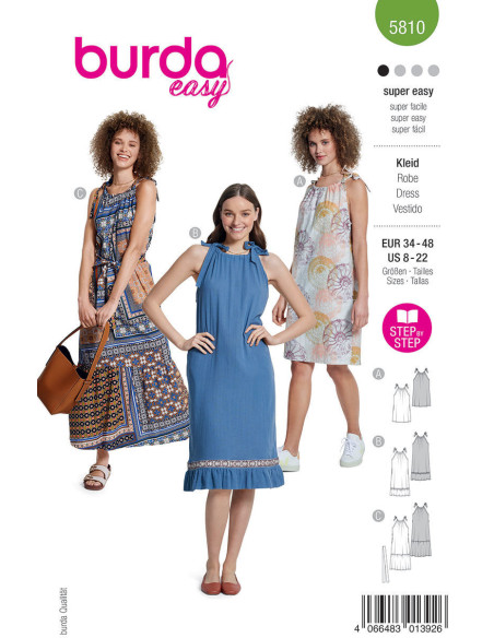 Molde de vestido - Burda 5810