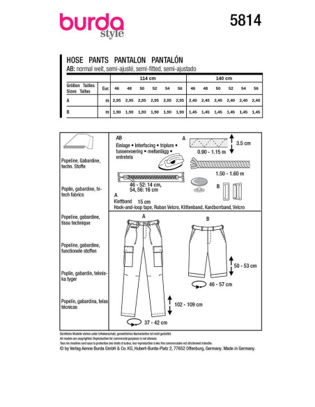 Molde de calça - Burda 5814
