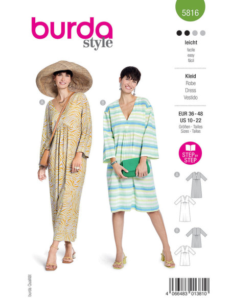 Molde de vestido - Burda 5816