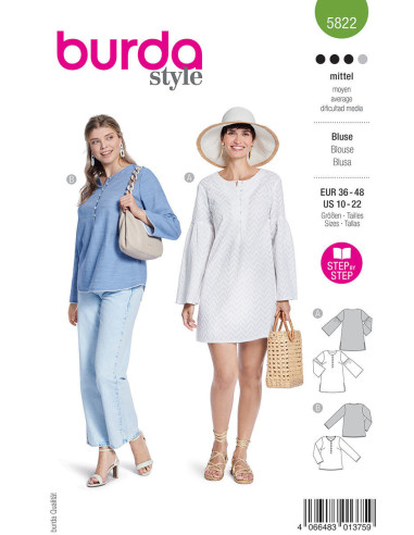 Molde de blusa - Burda 5822