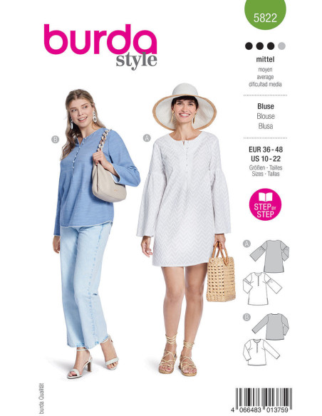 Molde de blusa - Burda 5822