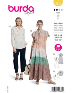 Molde de vestido e blusa - Burda 5823
