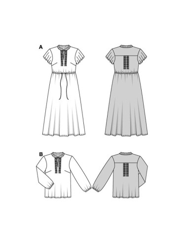 Molde de vestido e blusa - Burda 5823