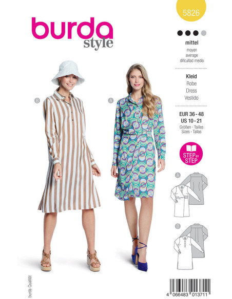 Molde de vestido - Burda 5826