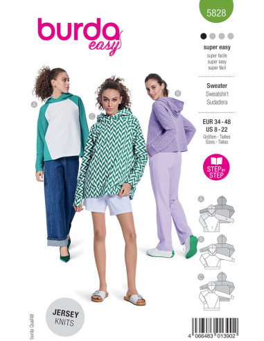 Molde de moletom - Burda 5828