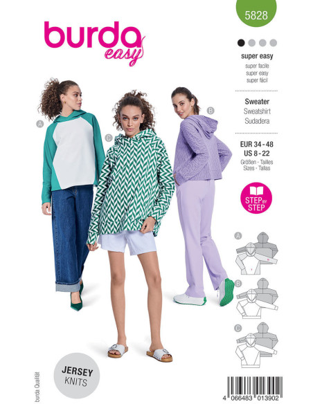 Molde de moletom - Burda 5828