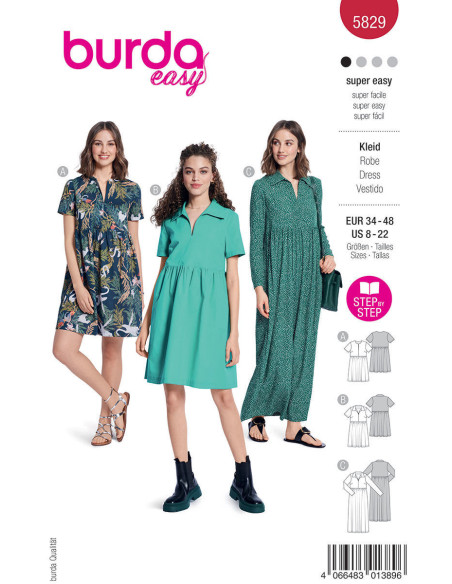 Molde de vestido - Burda 5829