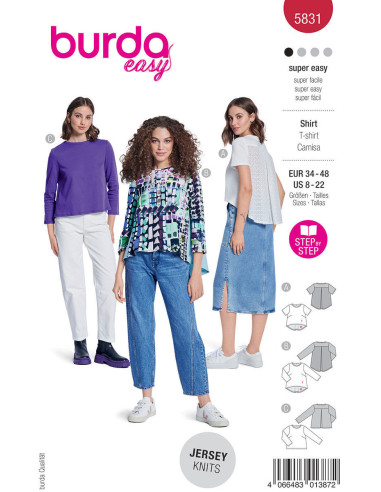 Molde de T-shirt - Burda 5831