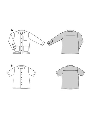 Molde de casaco e camisa - Burda 5842