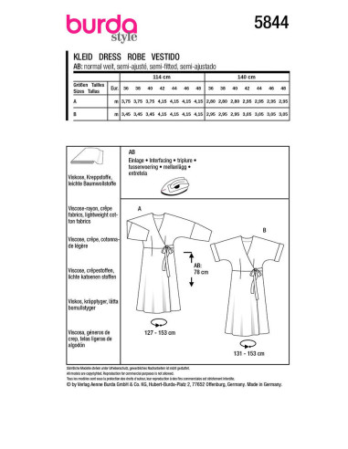 Molde de vestido - Burda 5844