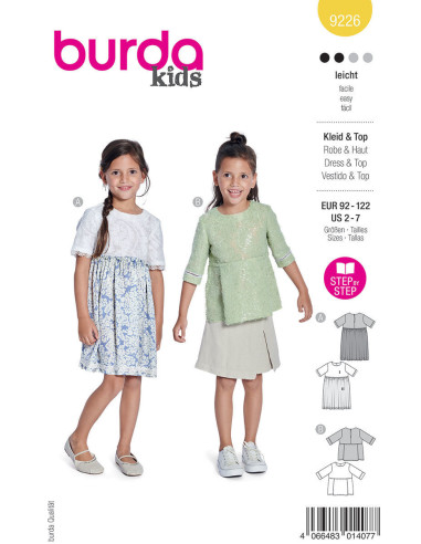 Molde de vestido e blusa - Burda 9226