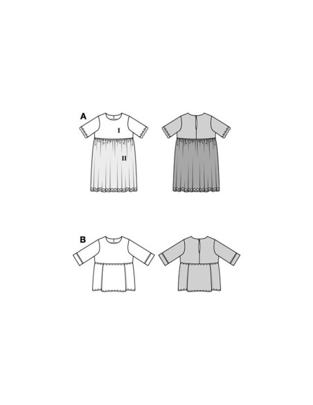 Molde de vestido e blusa - Burda 9226