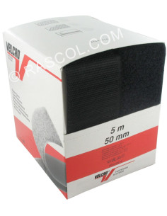 VELCRO® Marca para costurar preto 50 mm de largura caixa de 5 metros