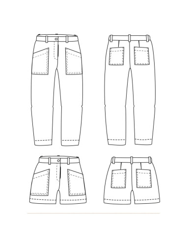 Padrão de calça e short Berlin - Ikatee