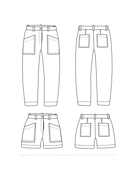 Padrão de calça e short Berlin - Ikatee