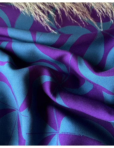 Tecido sarja de viscose Purple retro - My Dress Made