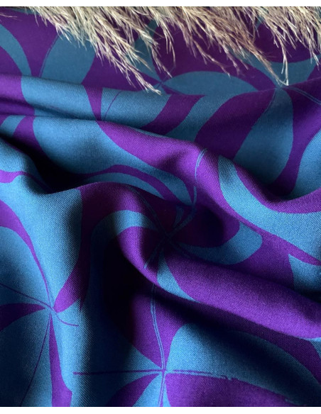 Tecido sarja de viscose Purple retro - My Dress Made