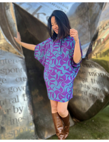 Tecido sarja de viscose Purple retro - My Dress Made
