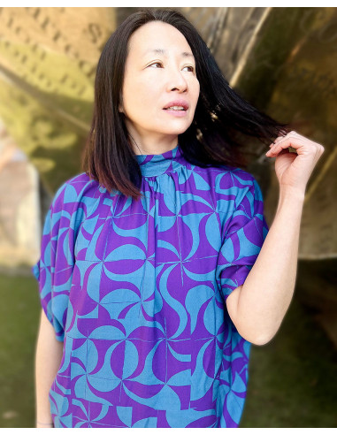 Tecido sarja de viscose Purple retro - My Dress Made