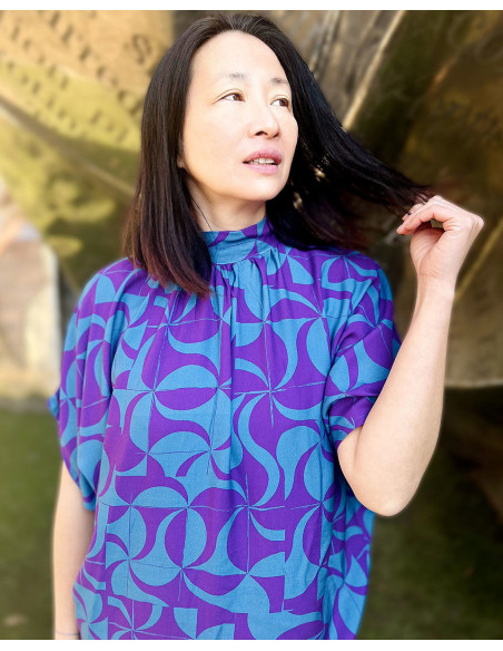 Tecido sarja de viscose Purple retro - My Dress Made